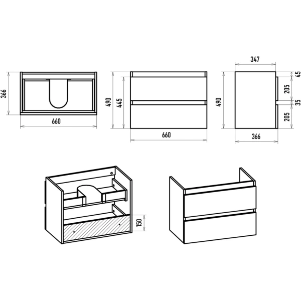 Тумба под раковину 70 Brevita Victory  VIC-09070-0302Я без раковины, серый кашемир