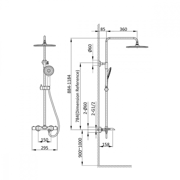 Душевая система Vincea Esse VSFS-1E1TMB