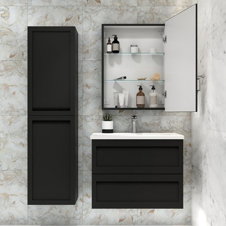 Зеркало-шкаф с подсветкой Art&Max TECHNO AM-Tec-600-800-1D-DS-F-Nero
