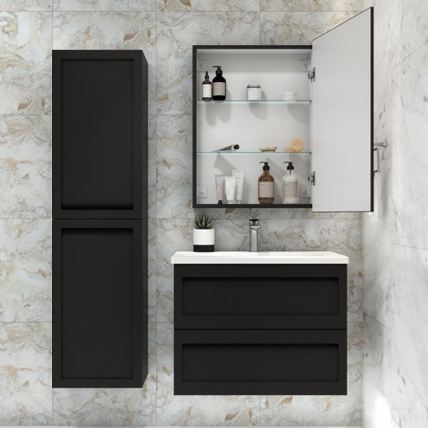 Зеркало-шкаф с подсветкой Art&Max TECHNO AM-Tec-600-800-1D-DS-F-Nero