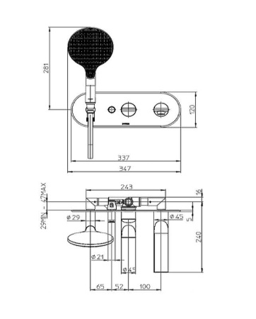 Смеситель для ванны Bossini Apice Z00557.073 черный матовый