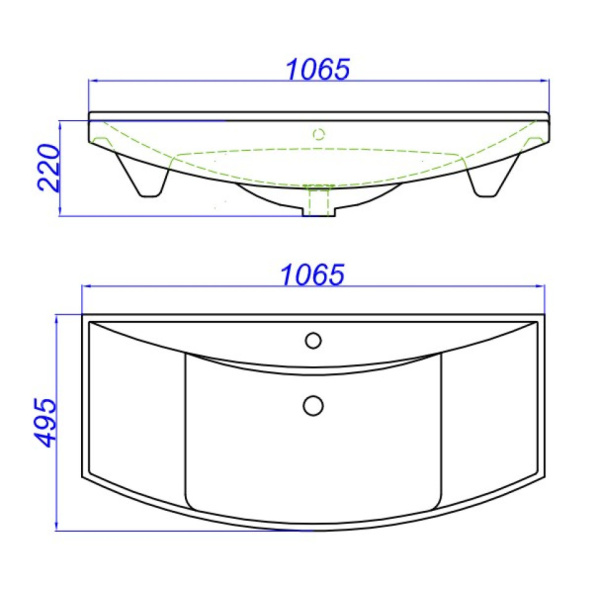 Раковины (105,5х49,5) Misty Стиль 1050 4620008197340