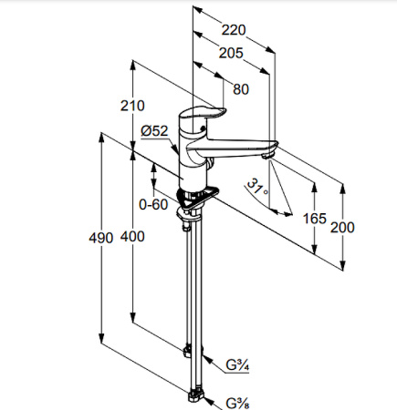 Смеситель для кухни Kludi Objekta 325770575