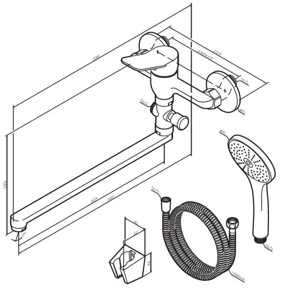 Смеситель для ванны AM.PM X-Joy F85A90100
