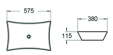 Раковина накладная (57,5х38) SantiLine SL-1062