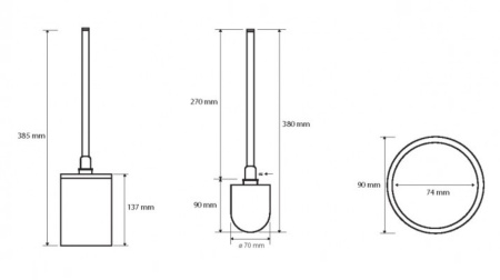 Ёршик напольный (металл), щётка черная Bemeta Omega 104913092