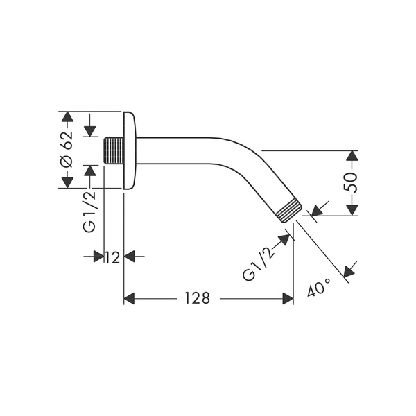 Кронштейн для верхнего душа Hansgrohe 27411000 хром