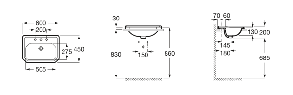 Раковина накладная (60х45) Roca Carmen 3270A5003 белый