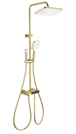 Душевая система с термостатом WONZON & WOGHAND MUSE Corno, брашированное золото WW-B3112-BG