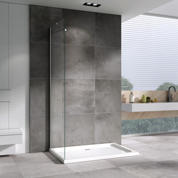 Боковая стенка (100х195)  ABBER Zart S101 хром