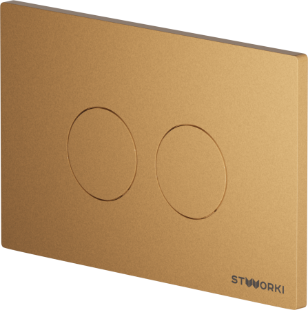 Кнопка смыва STWORKI Хельсинки 500474 золотая матовая