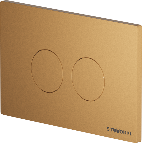 Кнопка смыва STWORKI Хельсинки 500474 золотая матовая