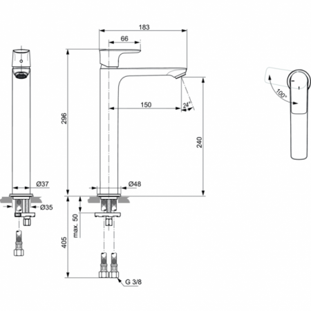 Смеситель для раковины Ideal Standard CONNECT AIR A7028AA, хром