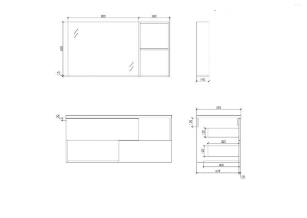 Комплект мебели Orans ВС-4016L-1200