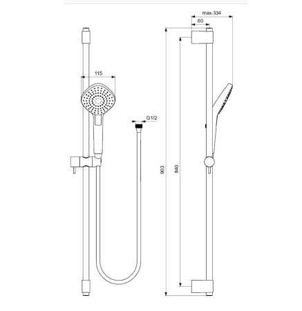 Душевой гарнитур Ideal Standard Ideal Rain Evo Diamond L3 B2238AA