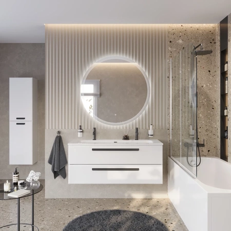 Тумба под раковину Cezares ECO-CER-N-1200-2C-SO-BL Bianco Lucido без ручек