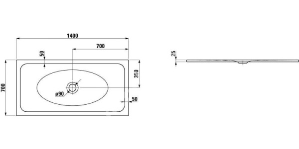Душевой поддон Laufen Indura 2.1507.5.757.040.1