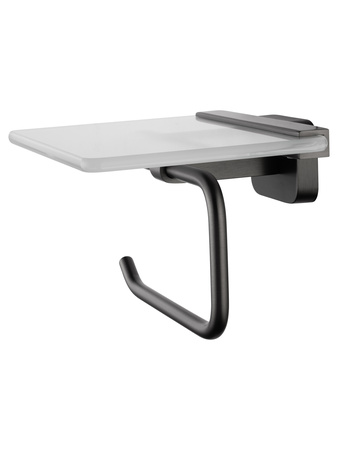 Держатель для туалетной бумаги с полкой WONZON & WOGHAND GRAFFITY, темный графит WW-9326