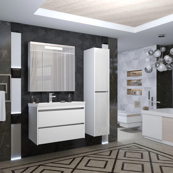 Тумба под раковину Opadiris Фреш 80  00-00007087 белый/белый (без раковины)