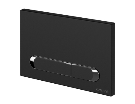 Кнопка Cersanit ESTETICA пластик черный матовый с рамкой хром 64112