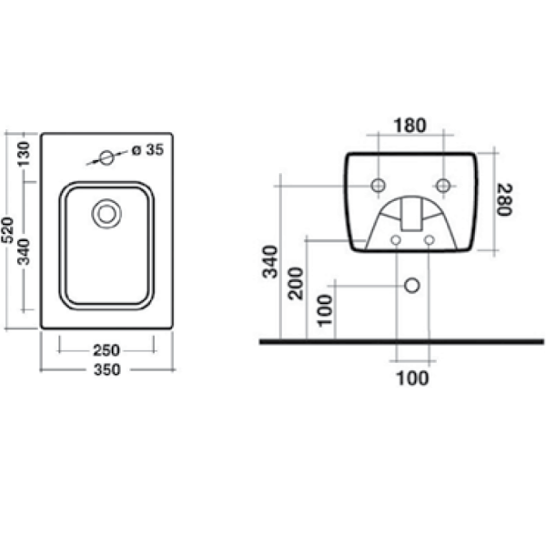 Подвесное биде Ceramica Ala Simply 26BDS