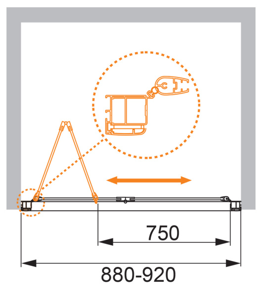 Душевая дверь (90х195) CEZARES ANIMA ANIMA-W-BS-90-P-Cr