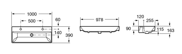 Раковина накладная (100х39) Roca Oleta 3274C700Y