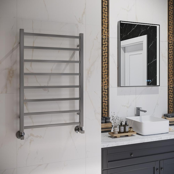 Полотенцесушитель водяной (50х80) П8 Terminus Ватикан 4670078566317 оружейная сталь