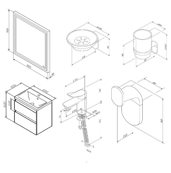 Комплект мебели AM.PM X-Joy 65 BK85GI