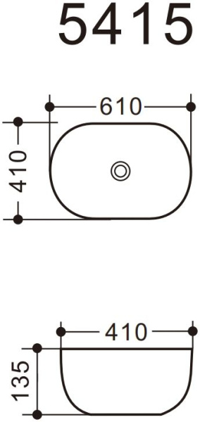 Раковина керамическая накладная (41x61) Art&Max AM5415-W белый