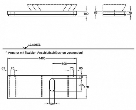 Столешница под раковину Keramag Design Silk 816641000