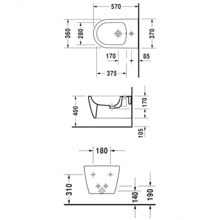 Биде Duravit ME by Starck 2288150000