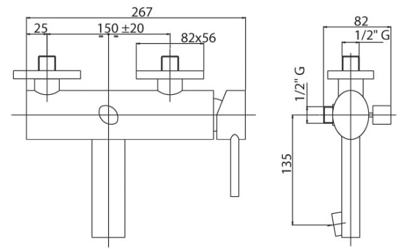 Смеситель для ванны Cezares Trend TREND-VDM-01-Cr