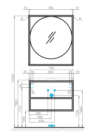 Тумба под раковину Aquaton Лофт Фабрик 80 1A242401LTDY0
