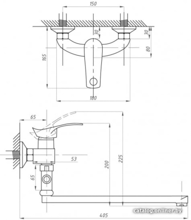 Смеситель для ванны с душем FAUZT FZs-814-115 тип См-ВУОРНШлА