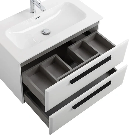 Тумба под раковину Cezares ECO-CER-N-800-2C-SO-BL Bianco Lucido без ручек