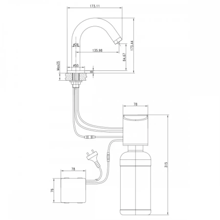 Дозатор для жидкого мыла Lemark Project  бесконтактный (LM4644CE)