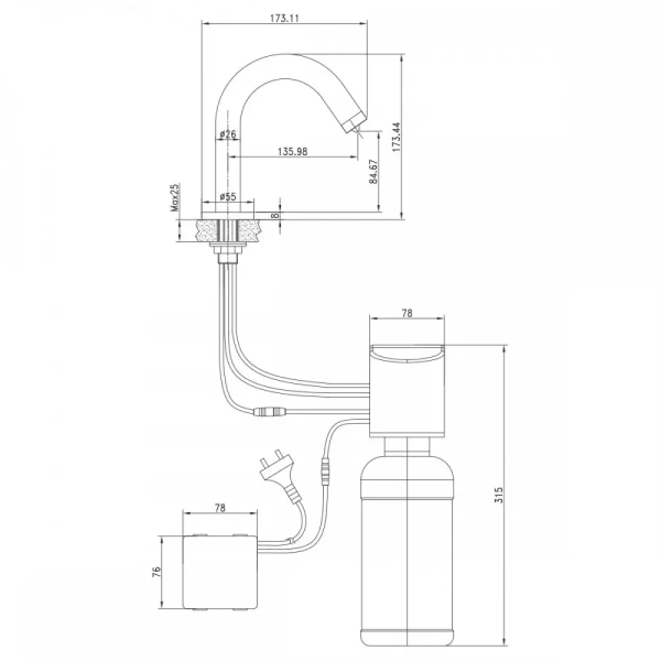 Дозатор для жидкого мыла Lemark Project  бесконтактный (LM4644CE)