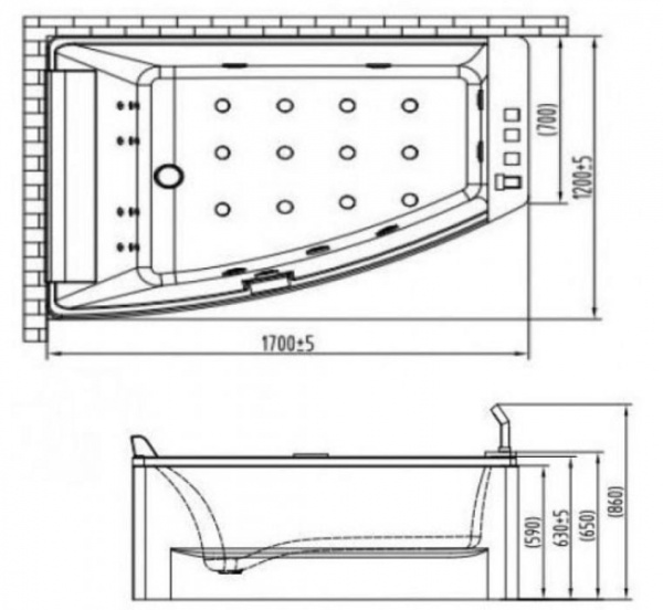 Гидромассажная ванна Orans BT-65109 L/R