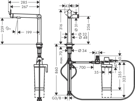 Смеситель для кухни Hansgrohe Aqittura M91 FilterSystem 240 76804000