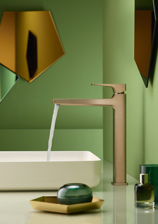 Смеситель для раковины с донным клапаном Push-Open Hansgrohe Metropol 32512140 шлифованная бронза