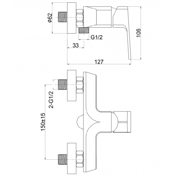 Смеситель для душа Cersanit WISLA 63057