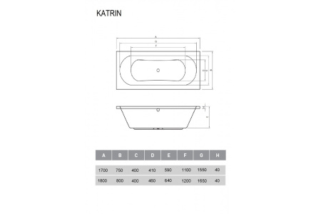 Акриловая ванна (180х80) Relisan Katrin Гл000026033