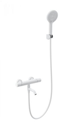 Смеситель для ванны с душем и термостатом WONZON & WOGHAND INN 1, белый матовый WW-B3013-A1-MW