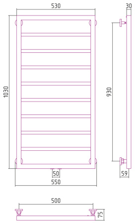 Полотенцесушитель Водяной Сунержа Канцлер (100х50) Матовое Золото 032-0254-1050