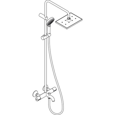 Душевая система Showerpipe 230 1jet с термостатом для ванны Hansgrohe Vernis Shape 26284000