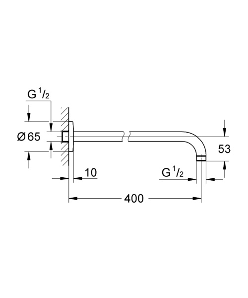 Душевой кронштейн, 400 мм GROHE New Tempesta 2785 1000 (27851000)