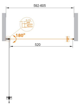 Душевая дверь (60х190) CEZARES ECO ECO-O-B-1-60-C-NERO