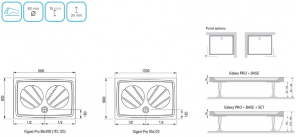 Панель для поддона Ravak Gigant Pro 110x80 R XA83DP01010