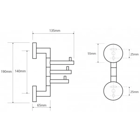 Крючок тройной поворотный Bemeta Omega 104206072